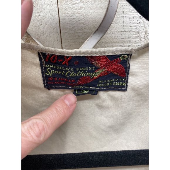 Vtg 10-X Mfg Co. Hunting Sporting Duck Shooting Vest 32 Pad on Shoulder Khaki - Picture 7 of 11